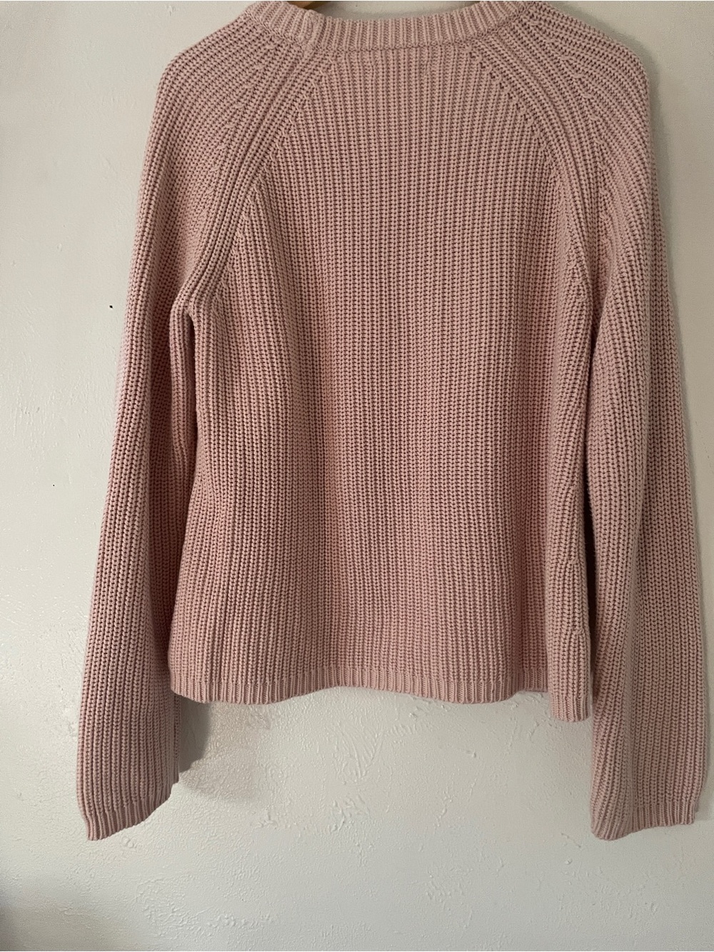 Quince Organic Cotton Fisherman Crew Sweater Shell Pink Rib Knit M - Picture 8 of 8